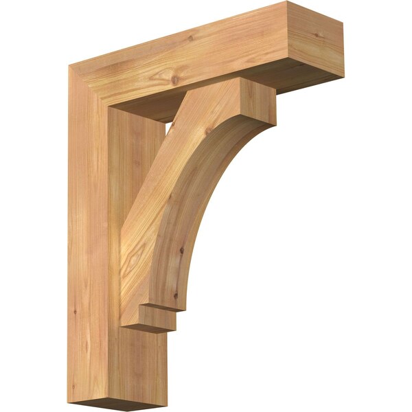 Ekena Millwork Imperial Block Smooth Bracket w/ Offset Brace, Western Red Cedar, 5 1/2"W x 18"D x 22"H BKT0604X18X22IMP05SWR - main